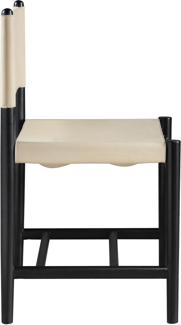 Meridian Furniture Rawlins Vegan Leather Dining Chair with Solid Ash Wood Frame for Modern Rooms Beige 11012 11012Beige-C