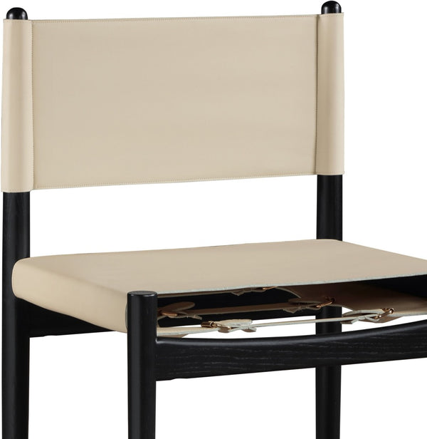 Meridian Furniture Rawlins Vegan Leather Dining Chair with Solid Ash Wood Frame for Modern Rooms Beige 11012 11012Beige-C