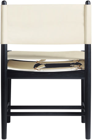 Meridian Furniture Rawlins Vegan Leather Dining Chair with Solid Ash Wood Frame for Modern Rooms Cream 11012 11012Cream-C