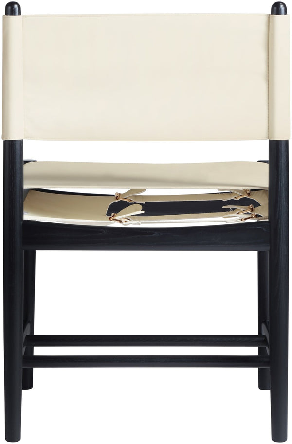 Meridian Furniture Rawlins Vegan Leather Dining Chair with Solid Ash Wood Frame for Modern Rooms Cream 11012 11012Cream-C