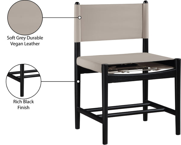 Meridian Furniture Rawlins Vegan Leather Dining Chair with Solid Ash Wood Frame for Modern Rooms Taupe 11012 11012Taupe-C