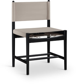 Meridian Furniture Rawlins Vegan Leather Dining Chair with Solid Ash Wood Frame for Modern Rooms Taupe 11012 11012Taupe-C