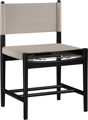 Meridian Furniture Rawlins Vegan Leather Dining Chair with Solid Ash Wood Frame for Modern Rooms Taupe 11012 11012Taupe-C