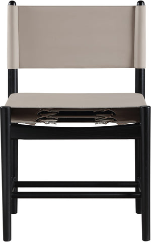 Meridian Furniture Rawlins Vegan Leather Dining Chair with Solid Ash Wood Frame for Modern Rooms Taupe 11012 11012Taupe-C