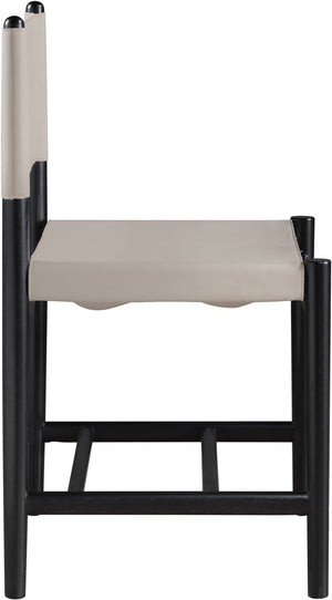 Meridian Furniture Rawlins Vegan Leather Dining Chair with Solid Ash Wood Frame for Modern Rooms Taupe 11012 11012Taupe-C