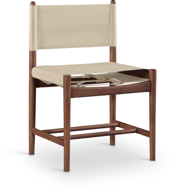 Meridian Furniture Rawlins Vegan Leather Dining Chair with Solid Ash Wood Frame for Modern Rooms Beige 11013 11013Beige-C