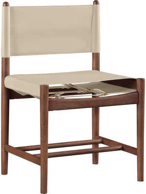 Meridian Furniture Rawlins Vegan Leather Dining Chair with Solid Ash Wood Frame for Modern Rooms Beige 11013 11013Beige-C