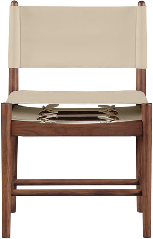 Meridian Furniture Rawlins Vegan Leather Dining Chair with Solid Ash Wood Frame for Modern Rooms Beige 11013 11013Beige-C