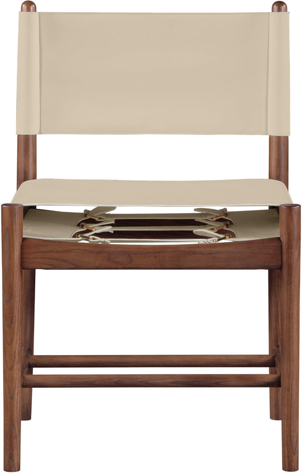 Meridian Furniture Rawlins Vegan Leather Dining Chair with Solid Ash Wood Frame for Modern Rooms Beige 11013 11013Beige-C
