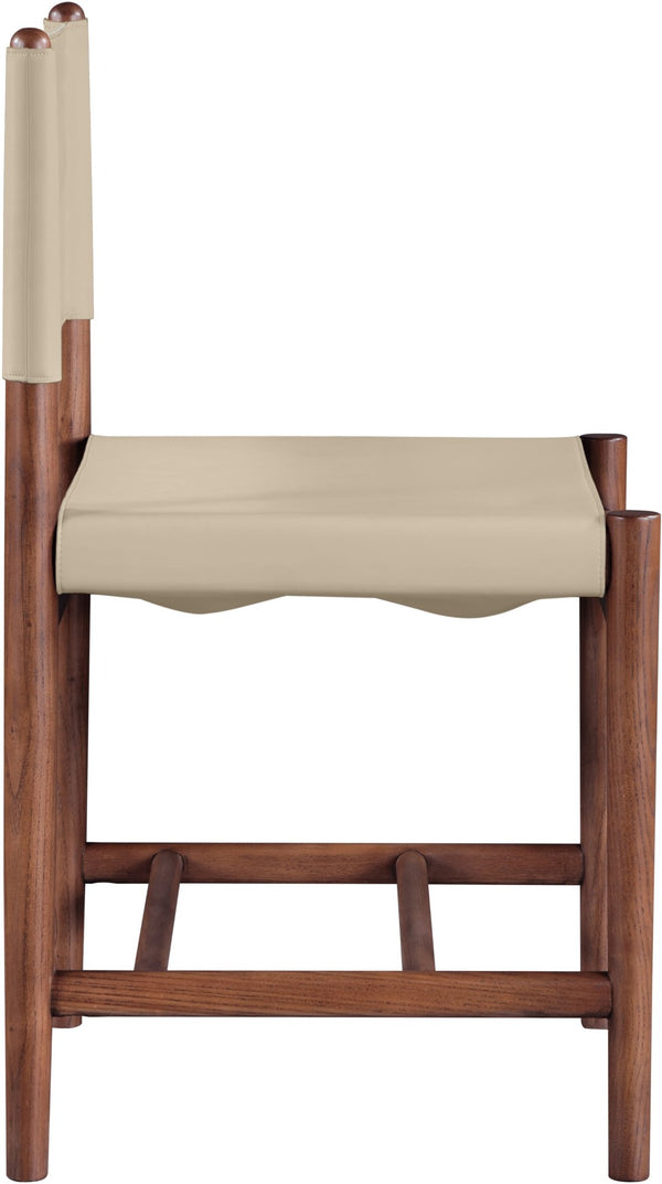 Meridian Furniture Rawlins Vegan Leather Dining Chair with Solid Ash Wood Frame for Modern Rooms Beige 11013 11013Beige-C