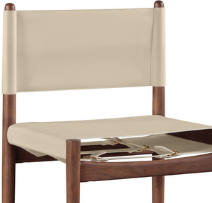 Meridian Furniture Rawlins Vegan Leather Dining Chair with Solid Ash Wood Frame for Modern Rooms Beige 11013 11013Beige-C