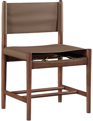 Meridian Furniture Rawlins Vegan Leather Dining Chair with Solid Ash Wood Frame for Modern Rooms Brown 11013 11013Brown-C