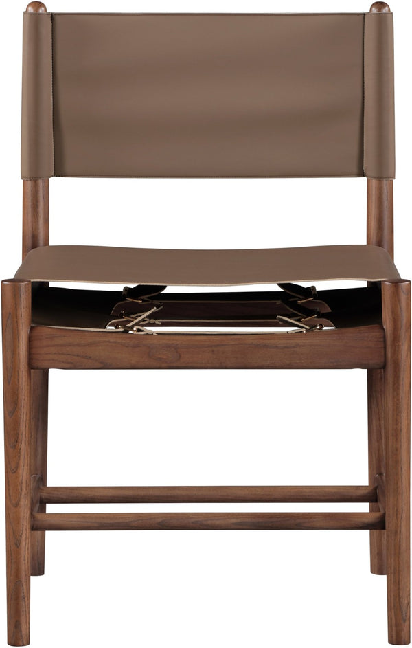 Meridian Furniture Rawlins Vegan Leather Dining Chair with Solid Ash Wood Frame for Modern Rooms Brown 11013 11013Brown-C
