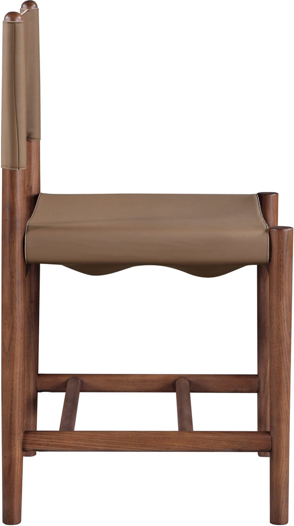 Meridian Furniture Rawlins Vegan Leather Dining Chair with Solid Ash Wood Frame for Modern Rooms Brown 11013 11013Brown-C