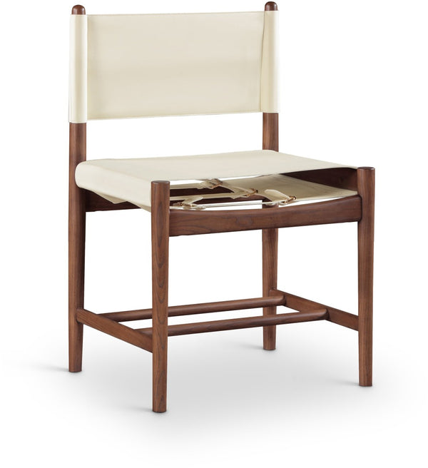 Meridian Furniture Rawlins Vegan Leather Dining Chair with Solid Ash Wood Frame for Modern Rooms Cream 11013 11013Cream-C