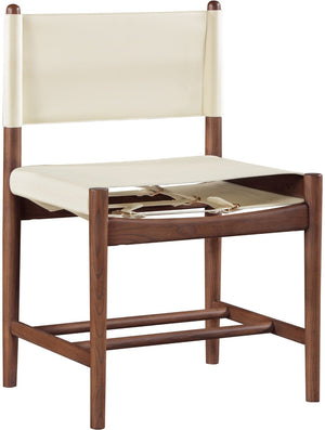 Meridian Furniture Rawlins Vegan Leather Dining Chair with Solid Ash Wood Frame for Modern Rooms Cream 11013 11013Cream-C
