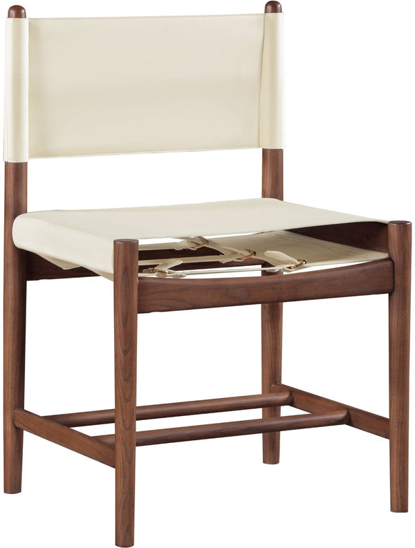 Meridian Furniture Rawlins Vegan Leather Dining Chair with Solid Ash Wood Frame for Modern Rooms Cream 11013 11013Cream-C