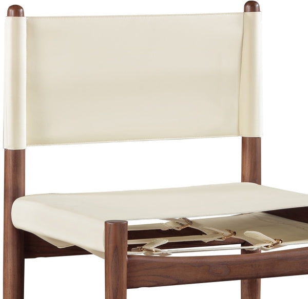 Meridian Furniture Rawlins Vegan Leather Dining Chair with Solid Ash Wood Frame for Modern Rooms Cream 11013 11013Cream-C