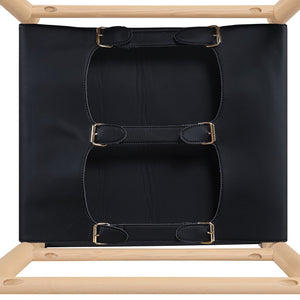 Meridian Furniture Rawlins Vegan Leather Counter Stool with Wood Frame for Kitchen Islands and Modern Dining Spaces Black Style A 11014Black-C