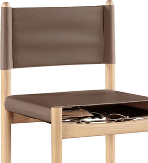 Meridian Furniture Rawlins Vegan Leather Counter Stool with Wood Frame for Kitchen Islands and Modern Dining Spaces Brown Style A 11014Brown-C