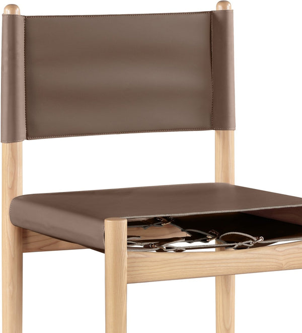Meridian Furniture Rawlins Vegan Leather Counter Stool with Wood Frame for Kitchen Islands and Modern Dining Spaces Brown Style A 11014Brown-C