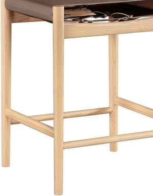 Meridian Furniture Rawlins Vegan Leather Counter Stool with Wood Frame for Kitchen Islands and Modern Dining Spaces Brown Style A 11014Brown-C