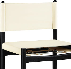 Meridian Furniture Rawlins Vegan Leather Counter Stool with Wood Frame for Kitchen Islands and Modern Dining Spaces Cream Style B 11015Cream-C
