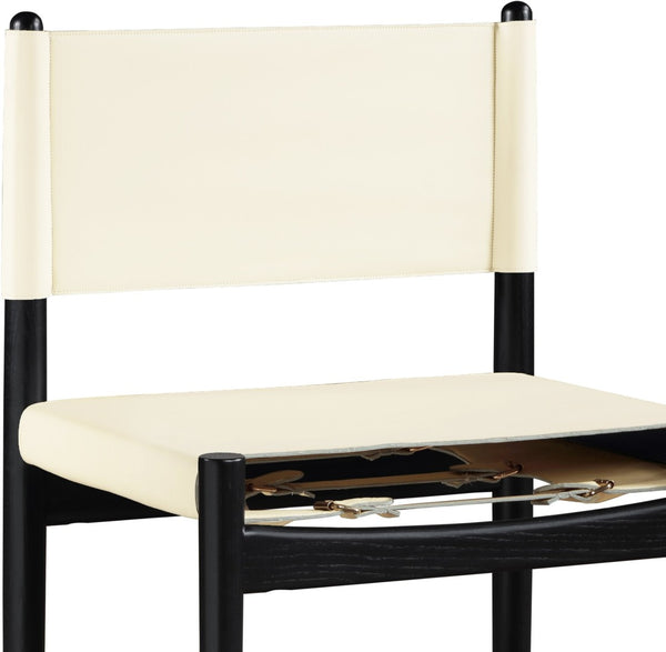 Meridian Furniture Rawlins Vegan Leather Counter Stool with Wood Frame for Kitchen Islands and Modern Dining Spaces Cream Style B 11015Cream-C