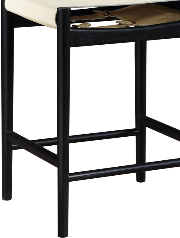 Meridian Furniture Rawlins Vegan Leather Counter Stool with Wood Frame for Kitchen Islands and Modern Dining Spaces Cream Style B 11015Cream-C