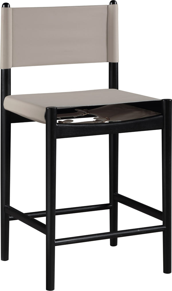 Meridian Furniture Rawlins Vegan Leather Counter Stool with Wood Frame for Kitchen Islands and Modern Dining Spaces Taupe Style B 11015Taupe-C