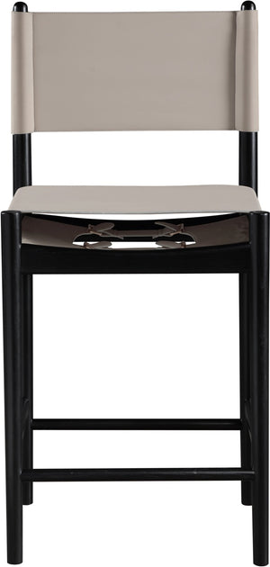Meridian Furniture Rawlins Vegan Leather Counter Stool with Wood Frame for Kitchen Islands and Modern Dining Spaces Taupe Style B 11015Taupe-C
