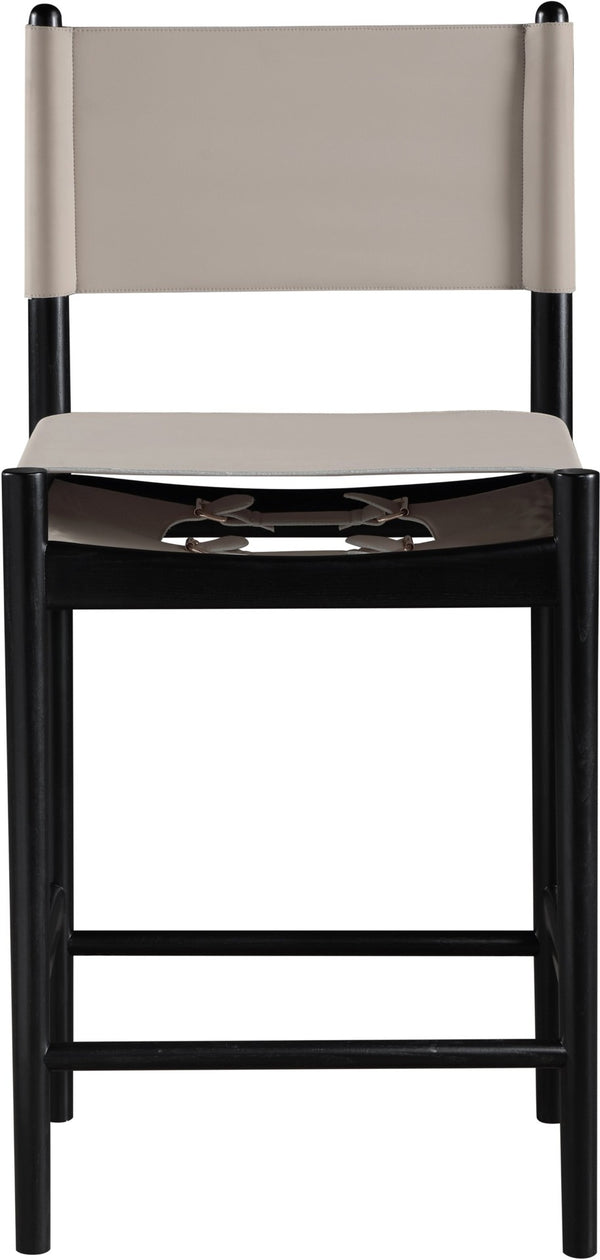Meridian Furniture Rawlins Vegan Leather Counter Stool with Wood Frame for Kitchen Islands and Modern Dining Spaces Taupe Style B 11015Taupe-C