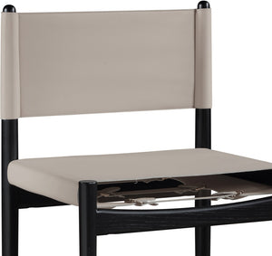 Meridian Furniture Rawlins Vegan Leather Counter Stool with Wood Frame for Kitchen Islands and Modern Dining Spaces Taupe Style B 11015Taupe-C