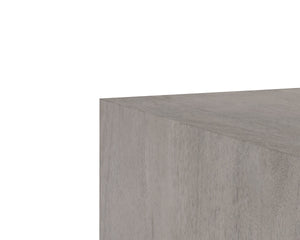 Sunpan Frezco Solid Mango Wood Square Coffee Table Handcrafted Plinth Base for Modern Living Grey 110164