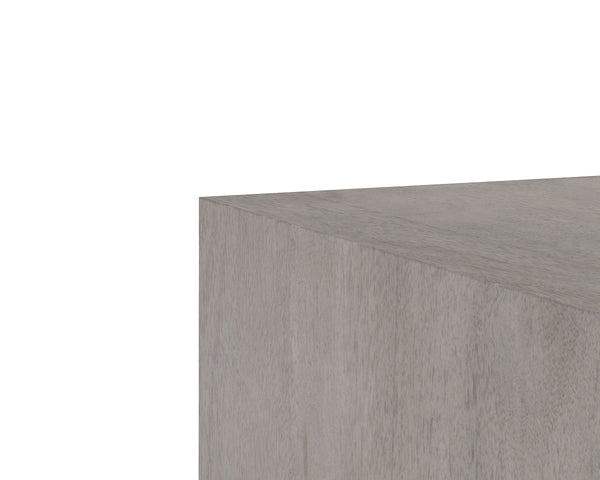 Sunpan Frezco Solid Mango Wood Square Coffee Table Handcrafted Plinth Base for Modern Living Grey 110164