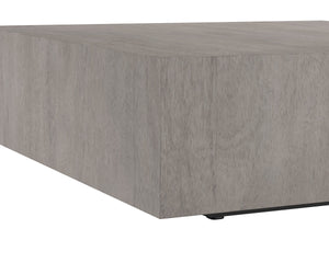 Sunpan Frezco Solid Mango Wood Square Coffee Table Handcrafted Plinth Base for Modern Living Grey 110164