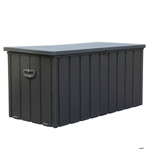 English Elm 100 Gallon Outdoor Storage Deck Box with Wheels & Lockable Double-Layer Lid, Waterproof Patio Bin W1859P197912