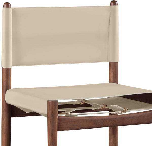 Meridian Furniture Rawlins Vegan Leather Counter Stool with Wood Frame for Kitchen Islands and Modern Dining Spaces Beige Style C 11016Beige-C