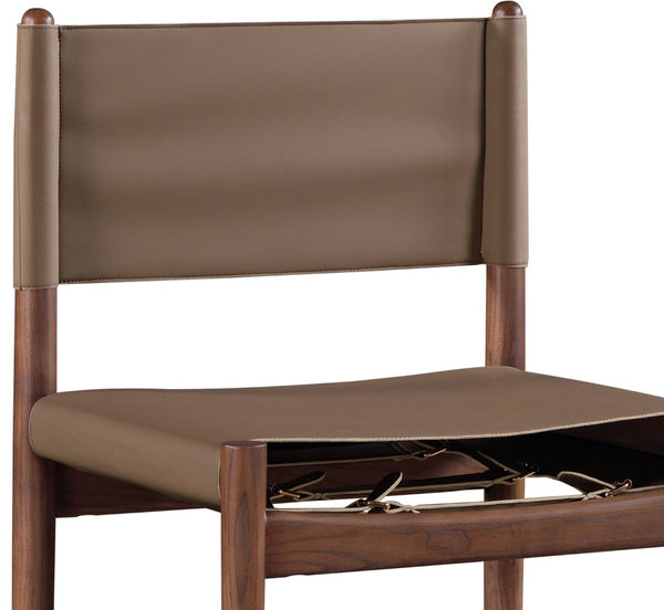 Meridian Furniture Rawlins Vegan Leather Counter Stool with Wood Frame for Kitchen Islands and Modern Dining Spaces Brown Style C 11016Brown-C
