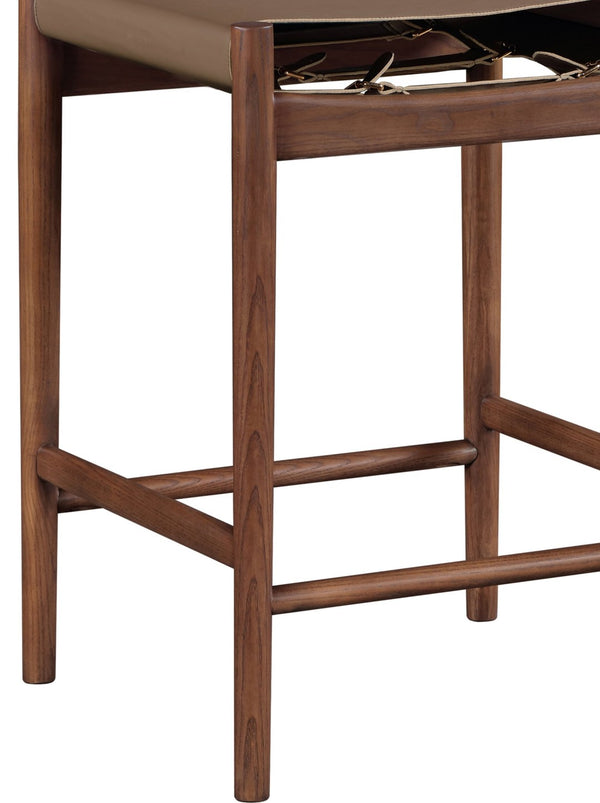 Meridian Furniture Rawlins Vegan Leather Counter Stool with Wood Frame for Kitchen Islands and Modern Dining Spaces Brown Style C 11016Brown-C