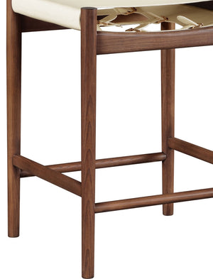 Meridian Furniture Rawlins Vegan Leather Counter Stool with Wood Frame for Kitchen Islands and Modern Dining Spaces Cream Style C 11016Cream-C