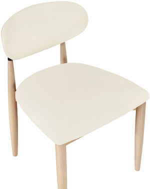 Meridian Furniture Riccio Vegan Leather Dining Chair Ash Wood Frame with Matte Black Iron Accents 11019Cream-SC