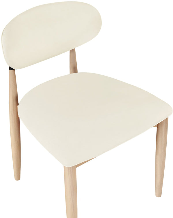 Meridian Furniture Riccio Vegan Leather Dining Chair Ash Wood Frame with Matte Black Iron Accents 11019Cream-SC