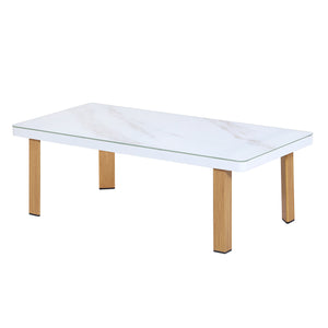 English Elm Vine 4-Piece Conversation Set Cream — Waterproof Aluminum & UV-Resistant Cushions, Marble Table Elegance B365S00106