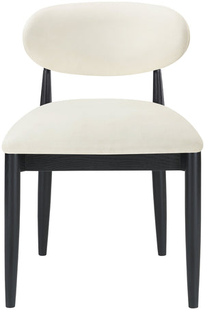 Meridian Furniture Riccio Vegan Leather Dining Chair with Solid Ash Frame and Matte Black Accents 11020Cream-SC