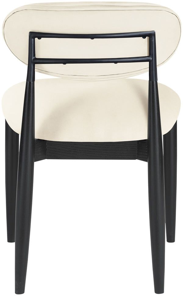 Meridian Furniture Riccio Vegan Leather Dining Chair with Solid Ash Frame and Matte Black Accents 11020Cream-SC