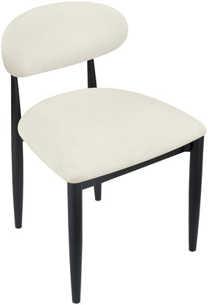 Meridian Furniture Riccio Vegan Leather Dining Chair with Solid Ash Frame and Matte Black Accents 11020Cream-SC