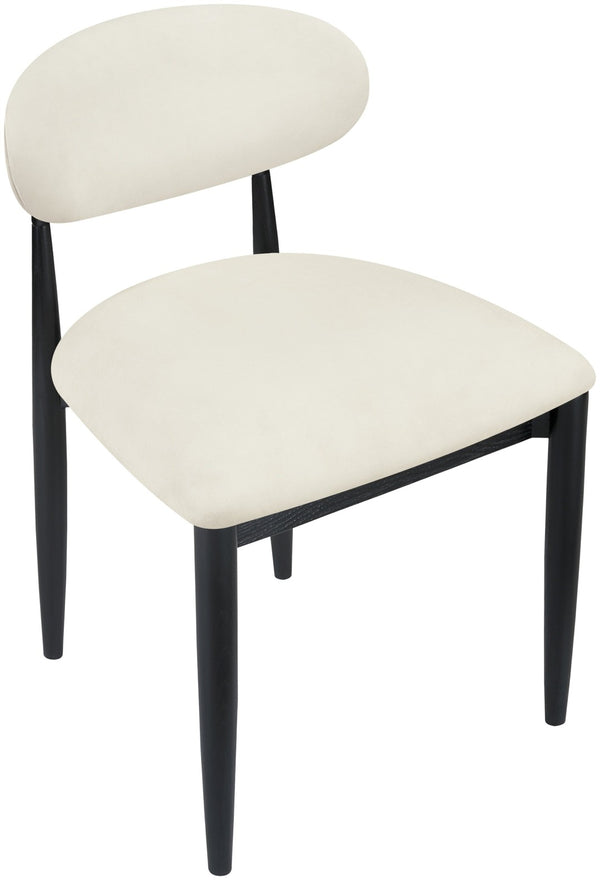 Meridian Furniture Riccio Vegan Leather Dining Chair with Solid Ash Frame and Matte Black Accents 11020Cream-SC