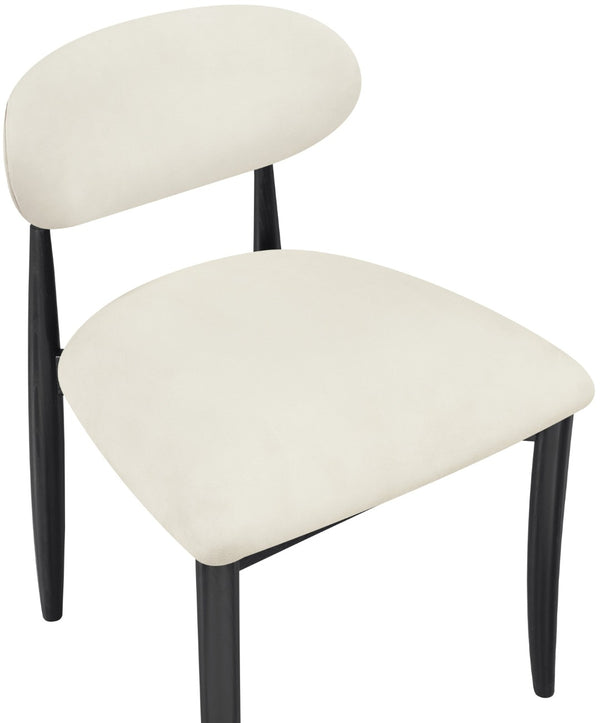 Meridian Furniture Riccio Vegan Leather Dining Chair with Solid Ash Frame and Matte Black Accents 11020Cream-SC