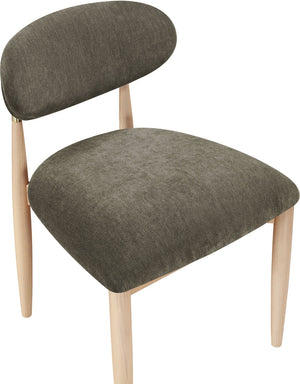 Meridian Furniture Riccio Ash Wood Dining Chair with Brass Accents and Brown Performance Upholstery 11021Brown-SC